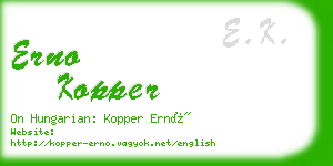 erno kopper business card